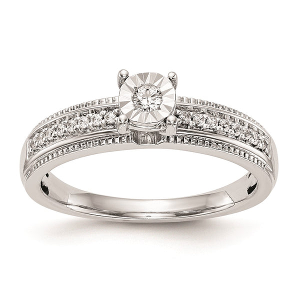 Buy Stylish 14K White Gold Engagement Ring Set with 1/8 Carat Diamonds