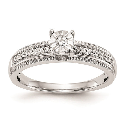 Buy Stylish 14K White Gold Engagement Ring Set with 1/8 Carat Diamonds