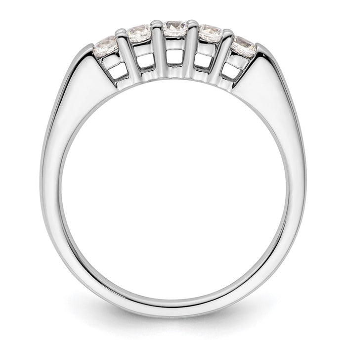 High-Quality 14K White Gold 5-Stone Diamond Band - 1/3 Carat Luxury Value-2