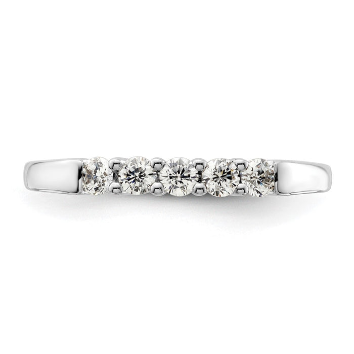 High-Quality 14K White Gold 5-Stone Diamond Band - 1/3 Carat Luxury Value-4