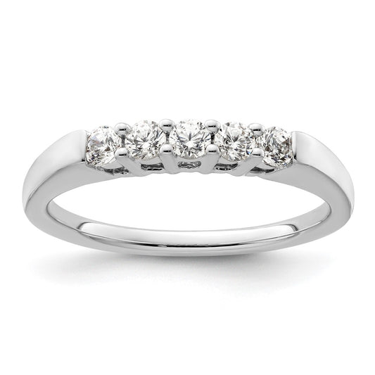 High-Quality 14K White Gold 5-Stone Diamond Band - 1/3 Carat Luxury Value