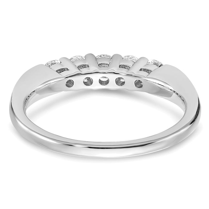 High-Quality 14K White Gold 5-Stone Diamond Band | 1/2 Carat Luxury Style-5