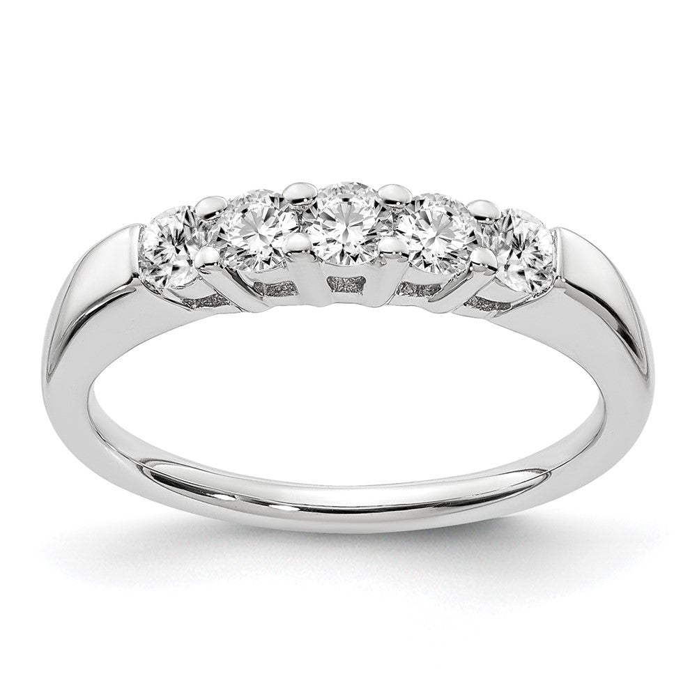 High-Quality 14K White Gold 5-Stone Diamond Band | 1/2 Carat Luxury Style