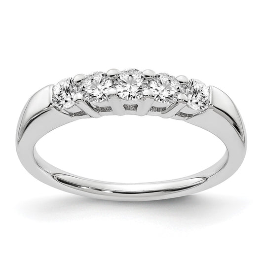 High-Quality 14K White Gold 5-Stone Diamond Band | 1/2 Carat Luxury Style