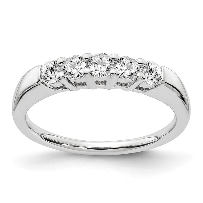High-Quality 14K White Gold 5-Stone Diamond Band | 1/2 Carat Luxury Style-1