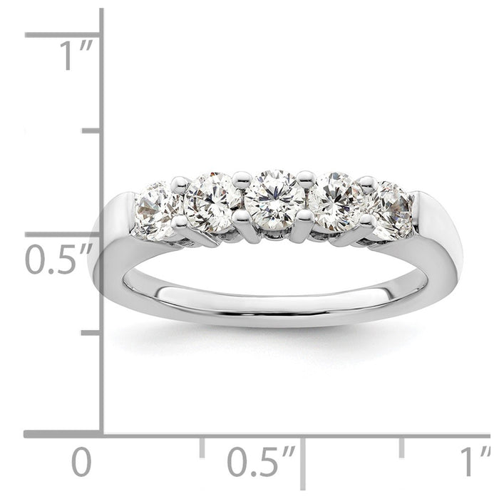 Buy Exclusive 14K White Gold 5-Stone Diamond Band - 3/4 Carat Luxury Value-7