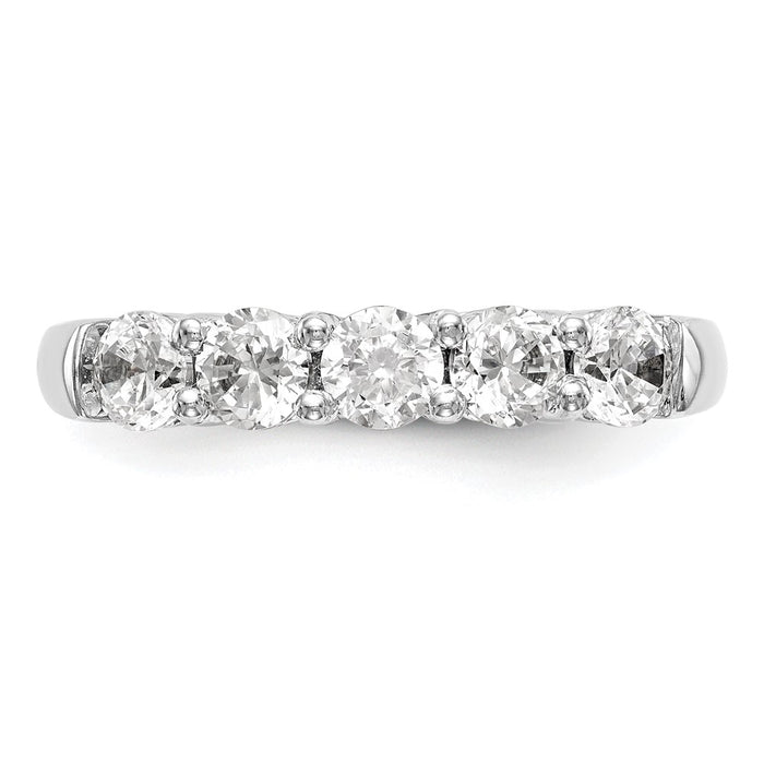 Buy 14K White Gold 5-Stone Round Diamond Band, 1 Carat - Stylish & Affordable-4