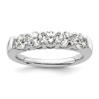Exclusive 14K White Gold 5-Stone Diamond Band Setting (4.1mm) - Stylish Value