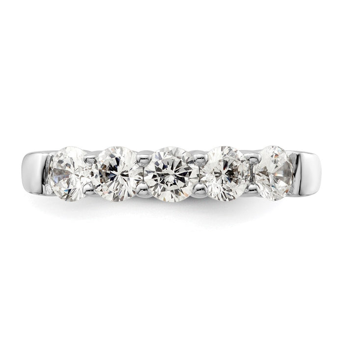 Buy 14K White Gold 5-Stone Diamond Band, 1.5 Carats, Stylish Luxury Design-4