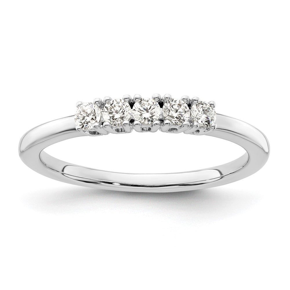 High-Quality 14K White Gold 5-Stone Diamond Band Setting, Stylish & Affordable