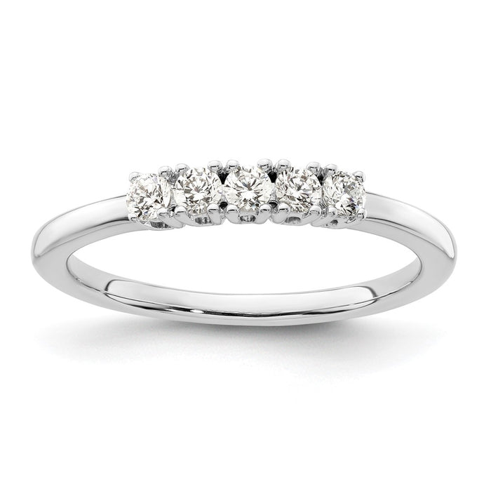 High-Quality 14K White Gold 5-Stone Diamond Band Setting, Stylish & Affordable-1