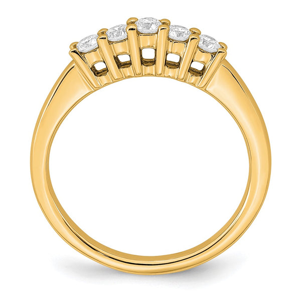 14K Yellow Gold 5-Stone Diamond Band Setting - 2.5mm Stones