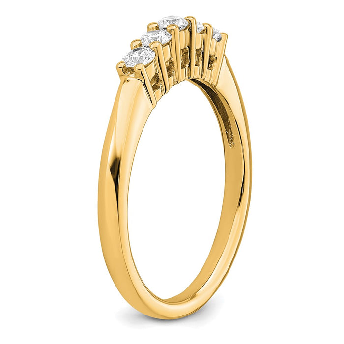 Buy 14K Yellow Gold 5-Stone Diamond Band Setting - Stylish 2.5mm Stones-6