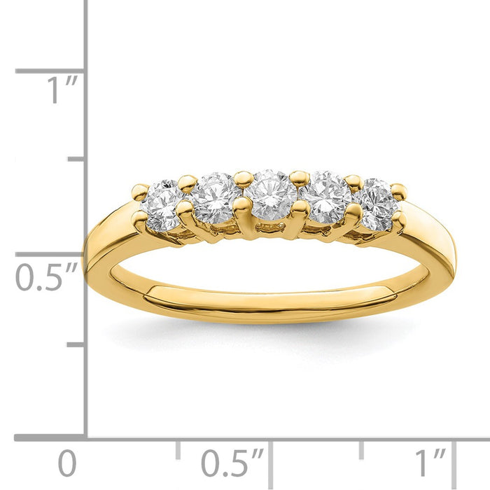 Exclusive 14K Yellow Gold 5-Stone Diamond Band Setting - Stylish & Affordable!-7