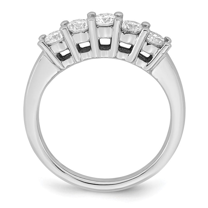 Buy 14K White Gold 5-Stone Diamond Band - 3/4 Carat Luxury Value Ring-2