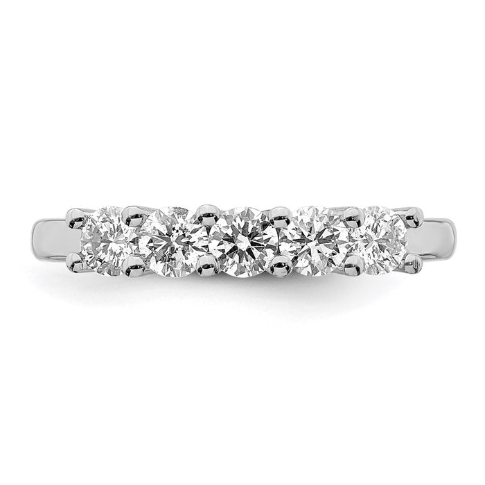 Buy 14K White Gold 5-Stone Diamond Band - 3/4 Carat Luxury Value Ring-4