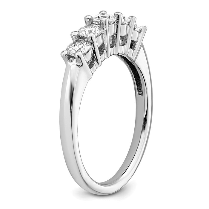 Buy 14K White Gold 5-Stone Diamond Band - 3/4 Carat Luxury Value Ring-6