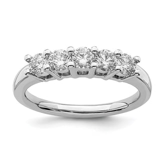 Buy 14K White Gold 5-Stone Diamond Band - 3/4 Carat Luxury Value Ring
