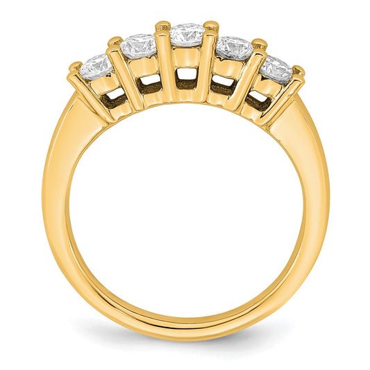 High-Quality 14K Gold 5-Stone Diamond Band Setting for 3.4mm Stones - Affordable Luxury