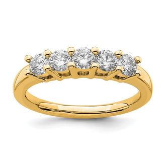 High-Quality 14K Gold 5-Stone Diamond Band Setting for 3.4mm Stones - Affordable Luxury