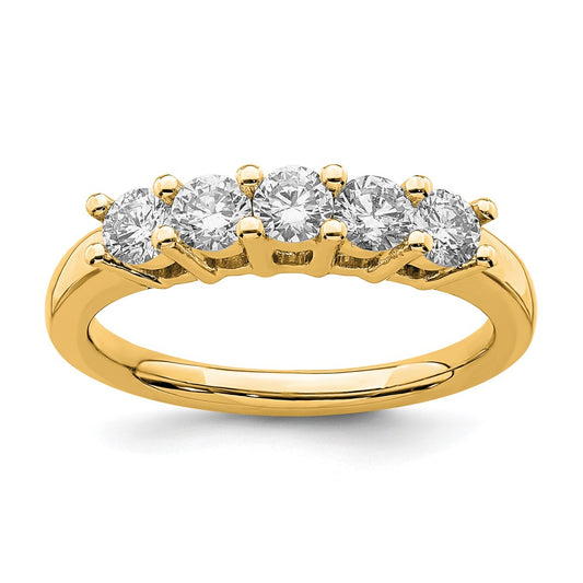 High-Quality 14K Gold 5-Stone Diamond Band Setting for 3.4mm Stones - Affordable Luxury