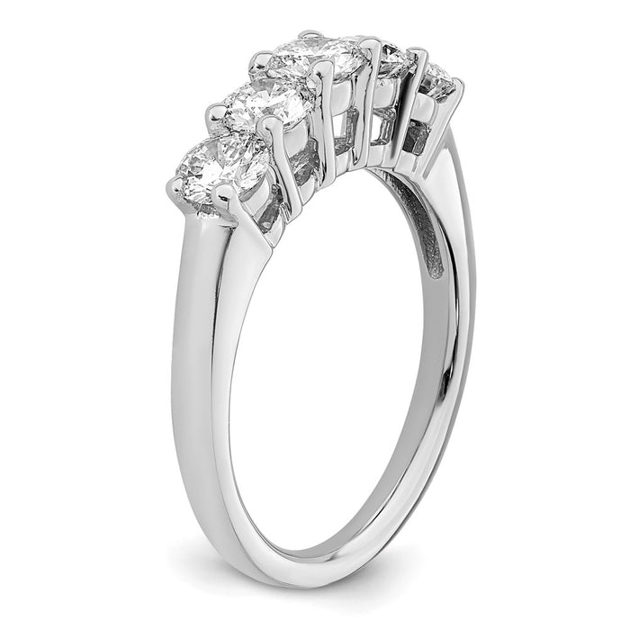 Buy 14K White Gold 5-Stone Diamond Band, 1.5 Carats - Stylish Value Jewelry-6