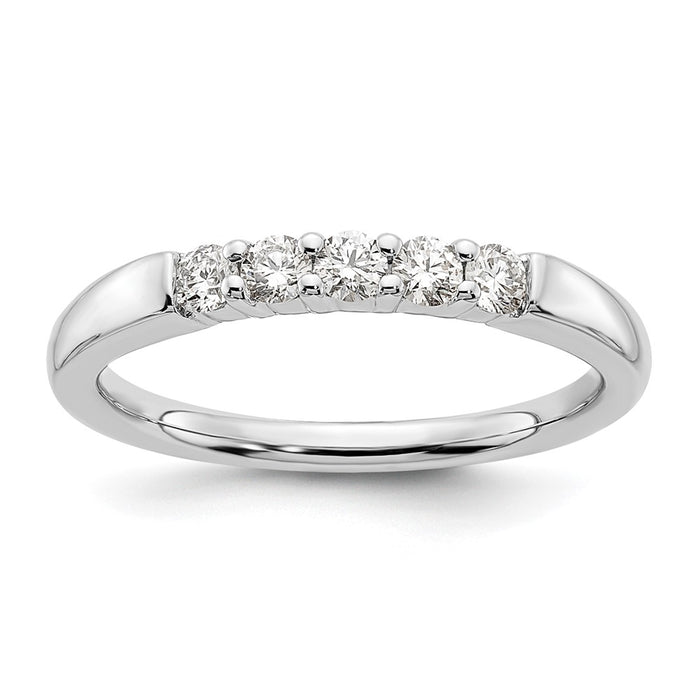 Buy Exclusive 14K White Gold 5-Stone Diamond Band - 1/3 Carat Luxury Value!-1