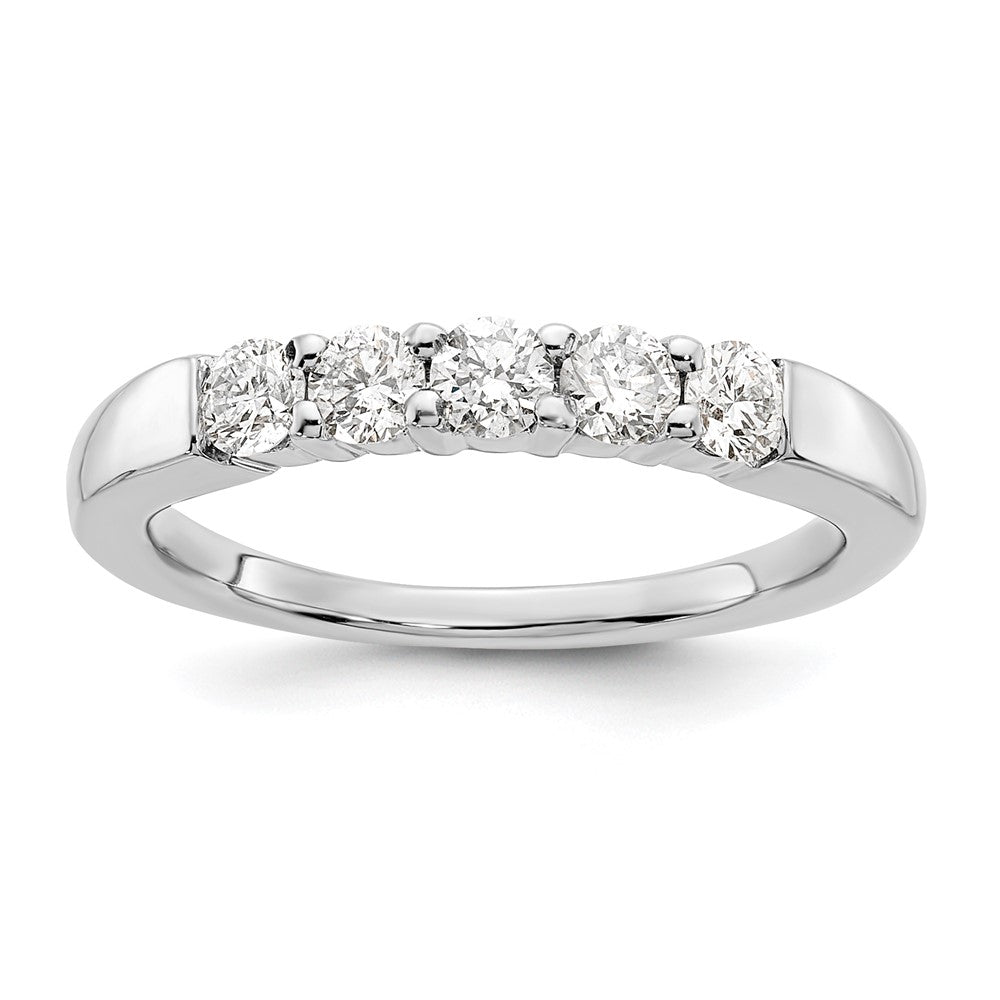 High-Quality 14K White Gold 5-Stone Diamond Band - Stylish 1/2 Carat Value