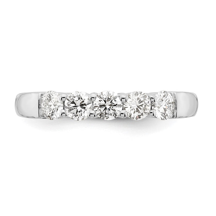 Buy Affordable 14K White Gold 5-Stone Round Diamond Band - 3/4 Carat Weight-3