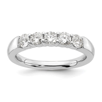High-Quality 14K White Gold 5-Stone Diamond Band Setting | Stylish Value