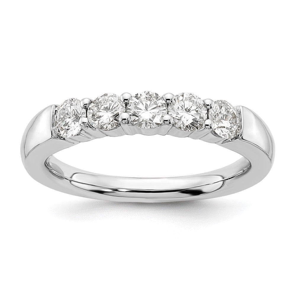 Buy Affordable 14K White Gold 5-Stone Round Diamond Band - 3/4 Carat Weight