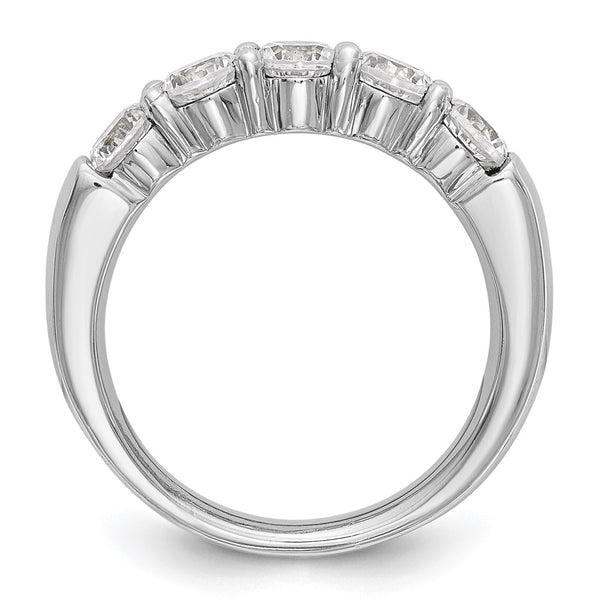 14K White Gold 5-Stone Diamond Band with 1 Carat Gemstones