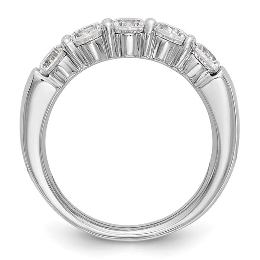 High-Quality 14K White Gold 5-Stone Diamond Band with 1 Carat Gemstones