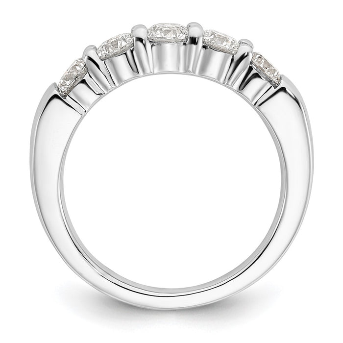 Buy Stylish 14K White Gold 5-Stone Diamond Band | 1.25 Carats Discounted Price-2