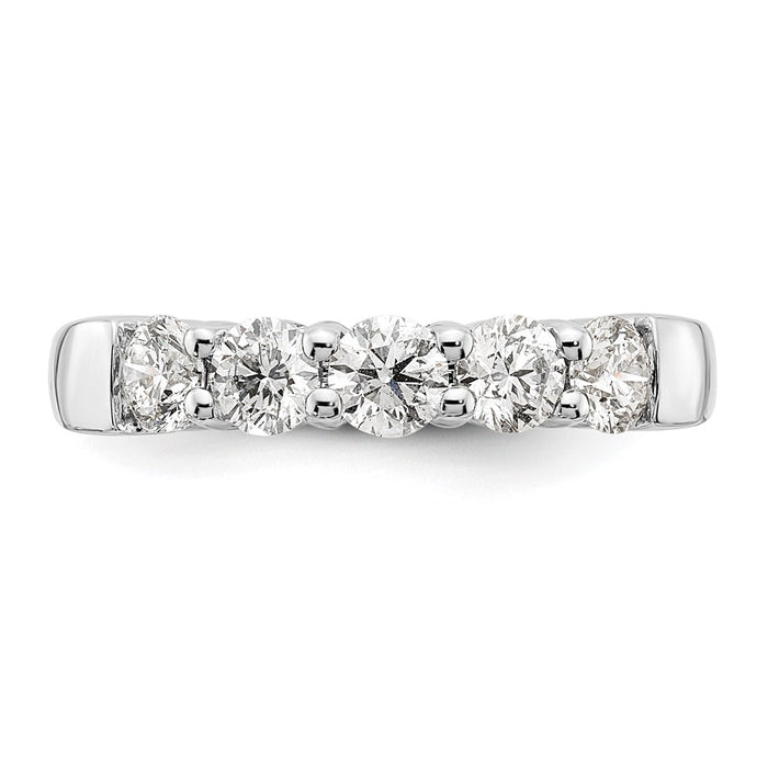 Buy Stylish 14K White Gold 5-Stone Diamond Band | 1.25 Carats Discounted Price-3