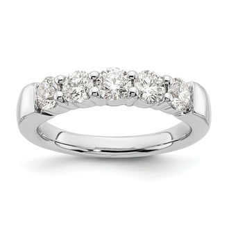Buy Stylish 14K White Gold 5-Stone Diamond Band | 1.25 Carats Discounted Price