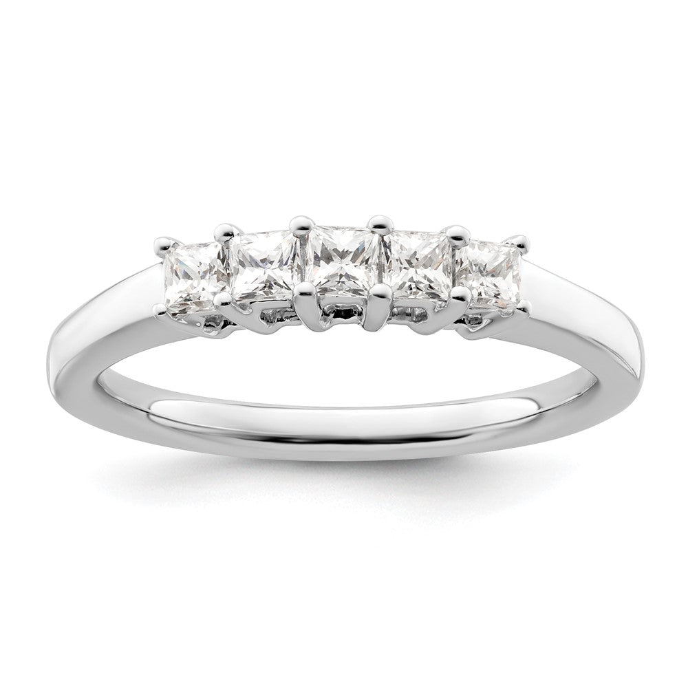 High-Quality 14K White Gold 5-Stone Diamond Band Setting for 5 Princess Cuts