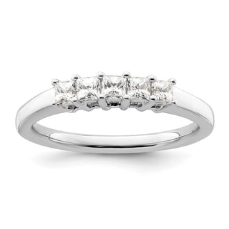 High-Quality 14K White Gold 5-Stone Diamond Band Setting for 5 Princess Cuts
