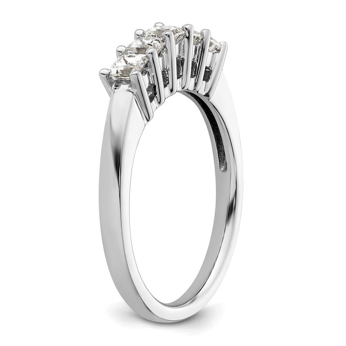 Buy Stylish 14K White Gold 5-Stone Diamond Band Setting for 5 Princess Cuts-7