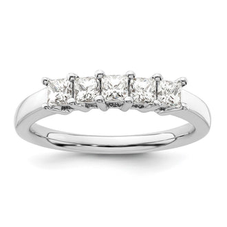 Buy Stylish 14K White Gold 5-Stone Diamond Band Setting for 5 Princess Cuts