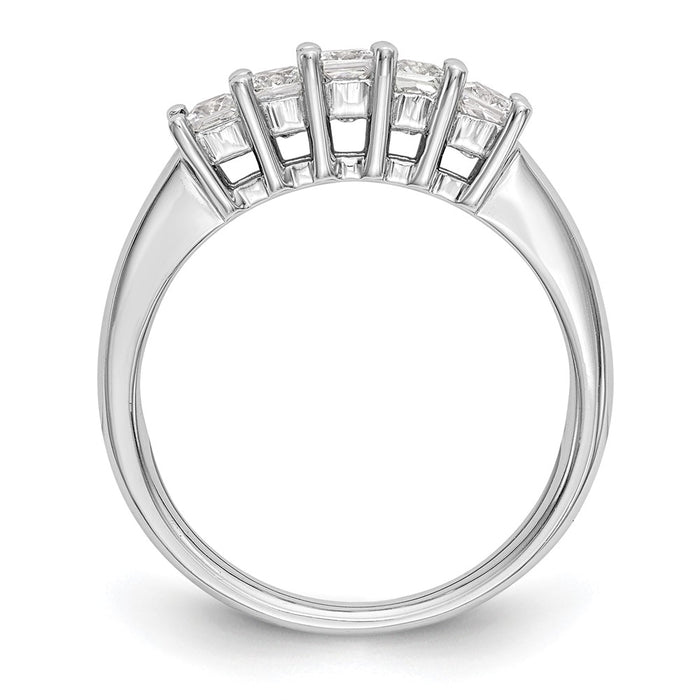 Buy Stylish 14K White Gold 5-Stone Diamond Band Setting for 5 Princess Cut Diamonds (3.2mm) - Luxury Value!-3