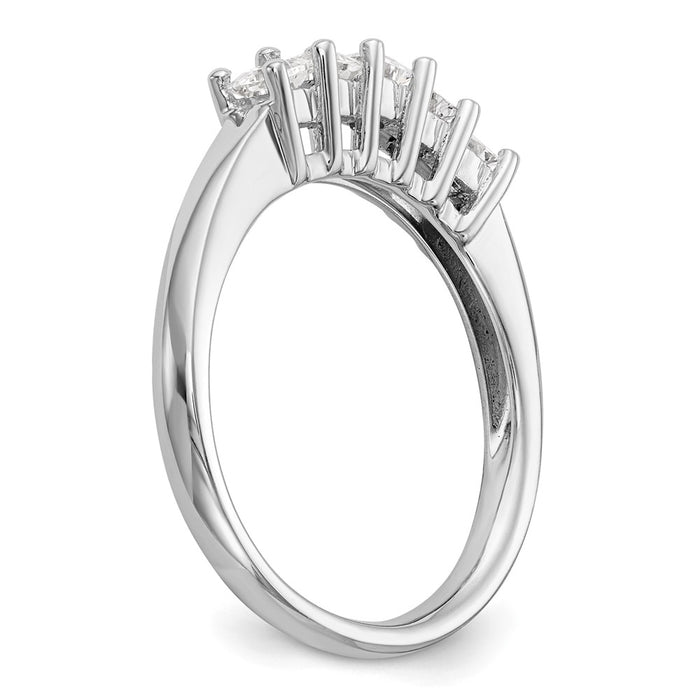 Buy Stylish 14K White Gold 5-Stone Diamond Band Setting for 5 Princess Cut Diamonds (3.2mm) - Luxury Value!-7