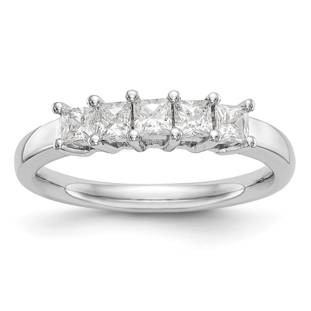 Buy Stylish 14K White Gold 5-Stone Diamond Band Setting for 5 Princess Cut Diamonds (3.2mm) - Luxury Value!