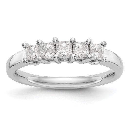 Buy Stylish 14K White Gold 5-Stone Diamond Band Setting for 5 Princess Cut Diamonds (3.2mm) - Luxury Value!
