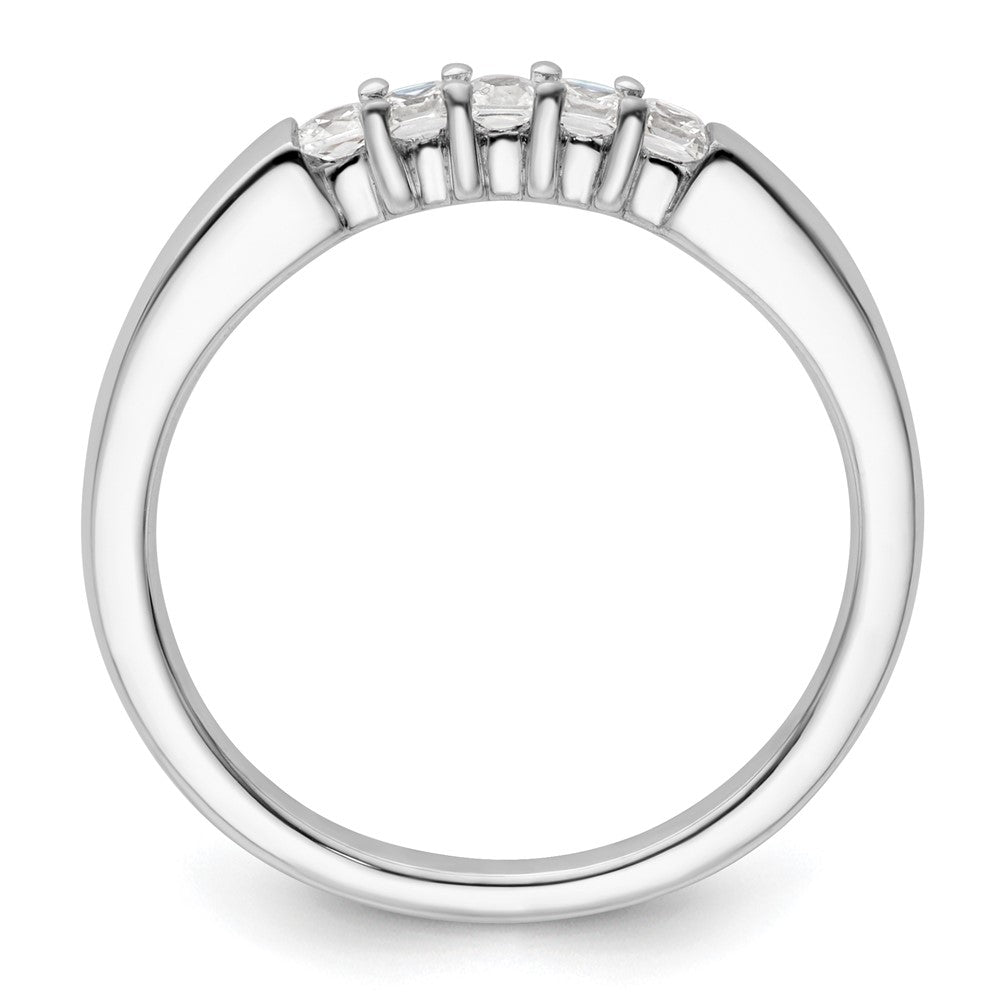 High-Quality 14K White Gold Diamond Band Setting for 5 Princess Cut Stones