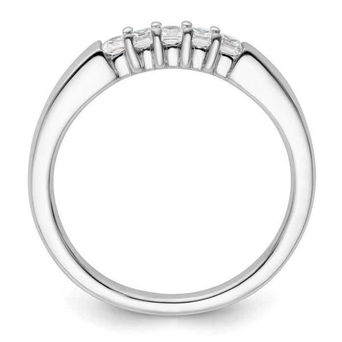 High-Quality 14K White Gold Diamond Band Setting for 5 Princess Cut Stones-3