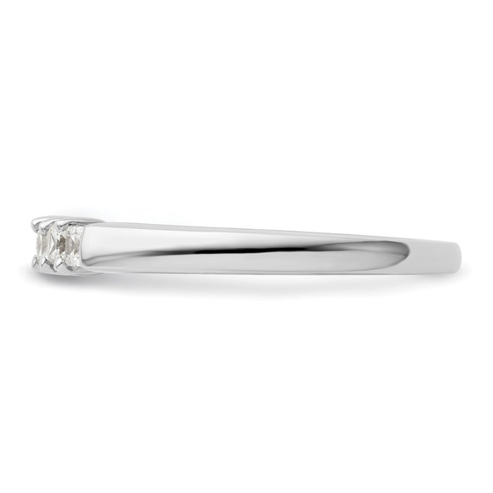 High-Quality 14K White Gold Diamond Band Setting for 5 Princess Cut Stones-4