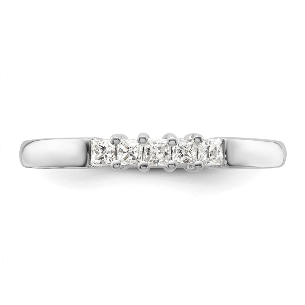 High-Quality 14K White Gold Diamond Band Setting for 5 Princess Cut Stones
