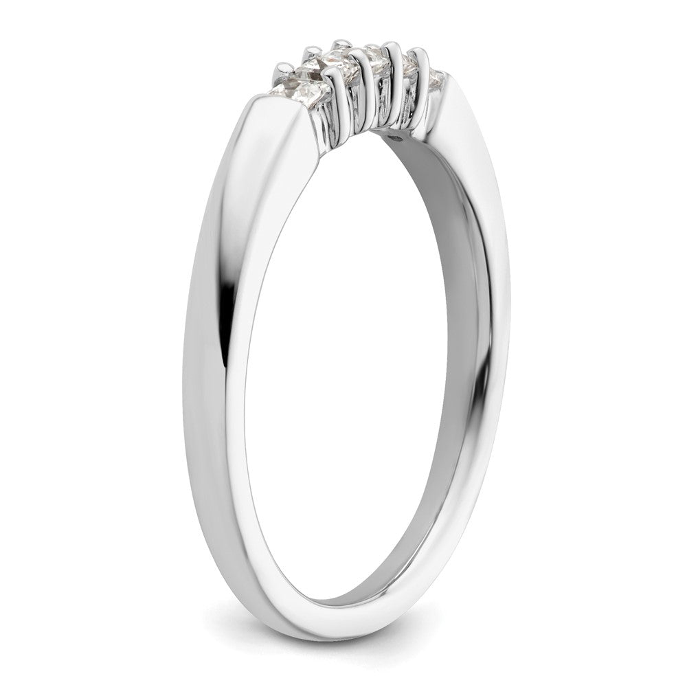 High-Quality 14K White Gold Diamond Band Setting for 5 Princess Cut Stones