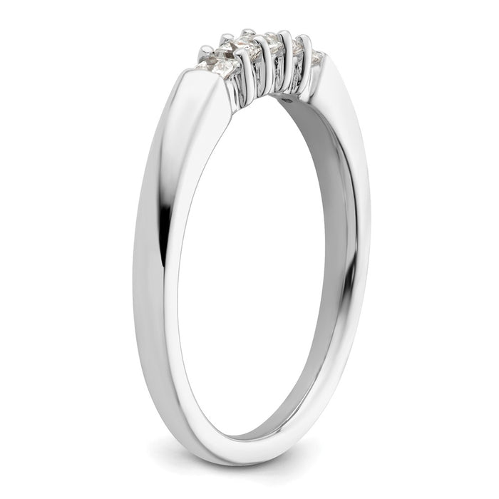 High-Quality 14K White Gold Diamond Band Setting for 5 Princess Cut Stones-7